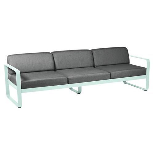 Canapé 3 Places Bellevie Menthe Glaciale Coussins Gris Graphite