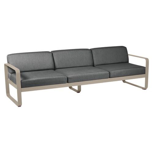 Canapé 3 Places Bellevie Muscade Coussins Gris Graphite