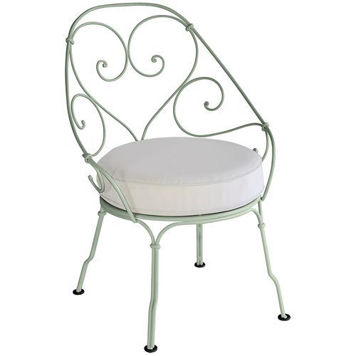 Fauteuil Cabriolet 1900 Cactus Coussin Blanc Grisé