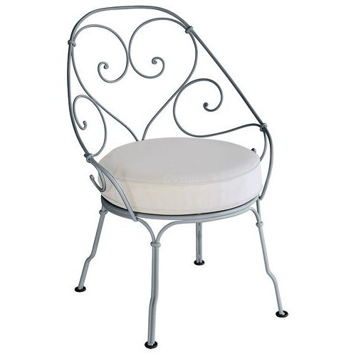 Fauteuil Cabriolet 1900 Gris Orage Coussin Blanc Grisé