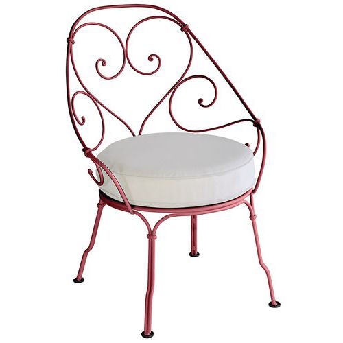 Fauteuil Cabriolet 1900 Piment Coussin Blanc Grisé