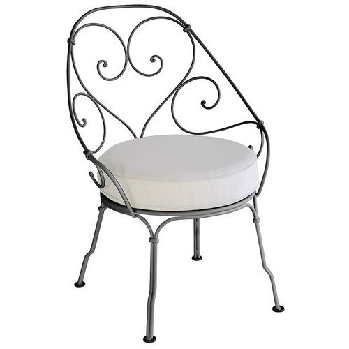 Fauteuil Cabriolet 1900 Réglisse Coussin Blanc Grisé