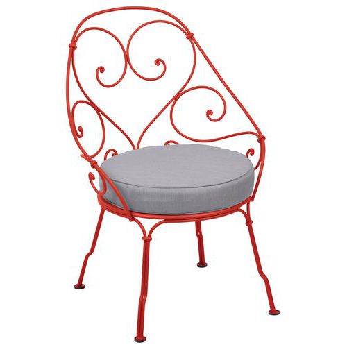 Fauteuil Cabriolet 1900 Capucine Coussin Gris Flanelle