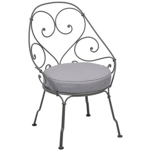 Fauteuil Cabriolet 1900 Romarin Coussin Gris Flanelle