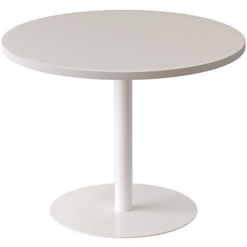 Table Basse Easydesk Ã˜ 80 Cm Plateau Blanc