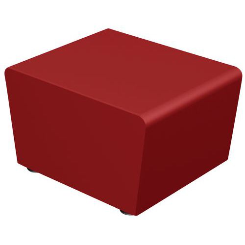 Pouf 1 Place Maldiv Enduit Pvc Groseille