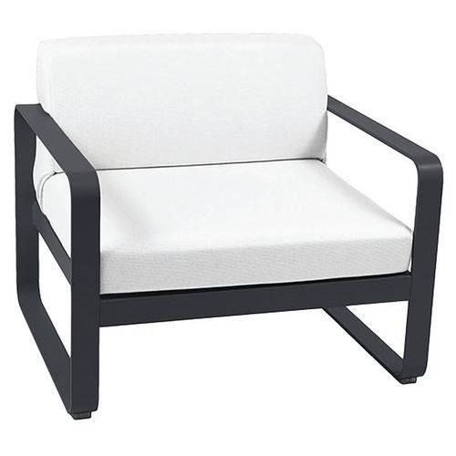 Fauteuil Bellevie Carbone Coussins Blanc Grisé