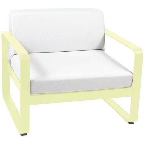 Fauteuil Bellevie Citron Givré Coussins Blanc Grisé