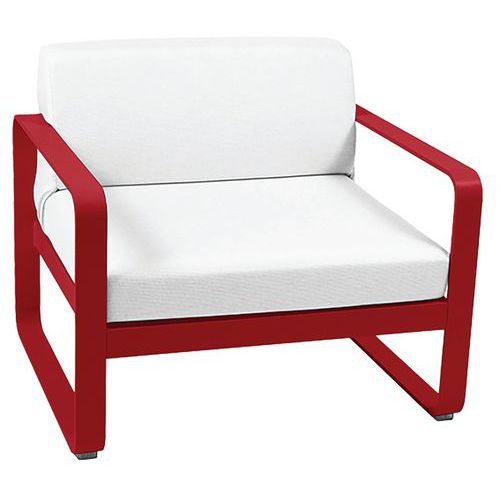 Fauteuil Bellevie Coquelicot Coussins Blanc Grisé