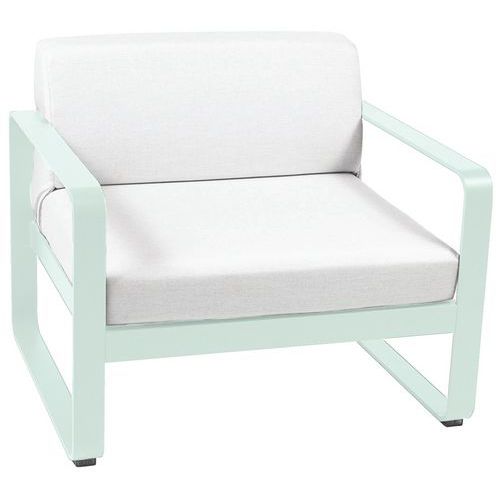 Fauteuil Bellevie Menthe Glaciale Coussins Blanc Grisé
