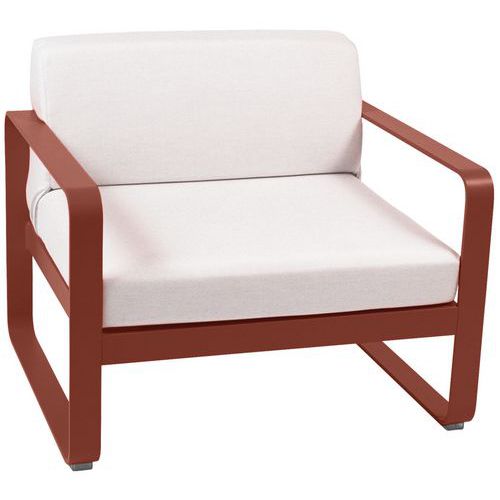 Fauteuil Bellevie Ocre Rouge Coussins Blanc Grisé