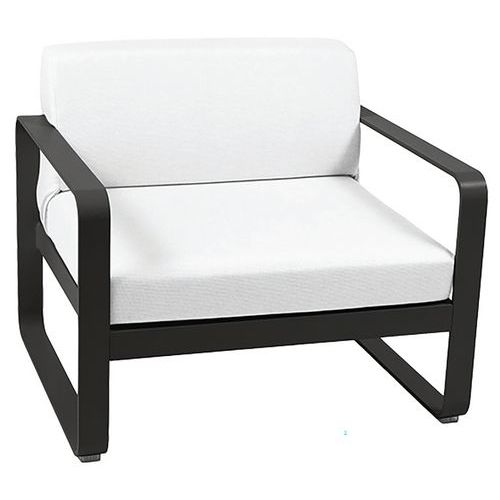 Fauteuil Bellevie Réglisse Coussins Blanc Grisé
