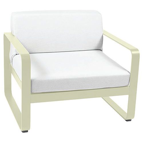Fauteuil Bellevie Vert Tilleul Coussins Blanc Grisé