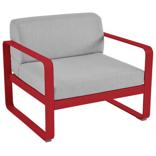 Fauteuil Bellevie Coquelicot Coussins Gris Flanelle