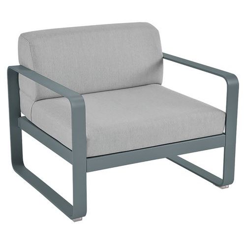 Fauteuil Bellevie Gris Orage Coussins Gris Flanelle