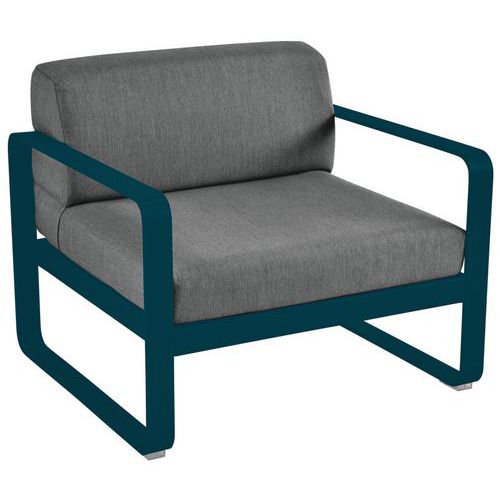 Fauteuil Bellevie Bleu Acapulco Coussins Gris Graphite