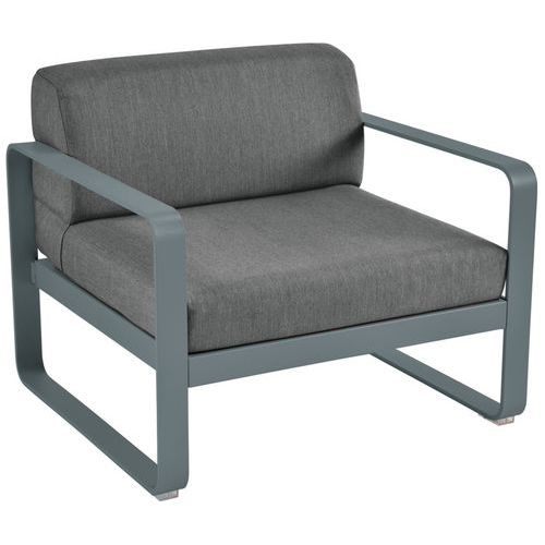 Fauteuil Bellevie Gris Orage Coussins Gris Graphite
