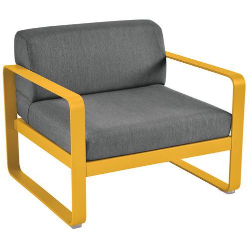 Fauteuil Bellevie Miel Coussins Gris Graphite