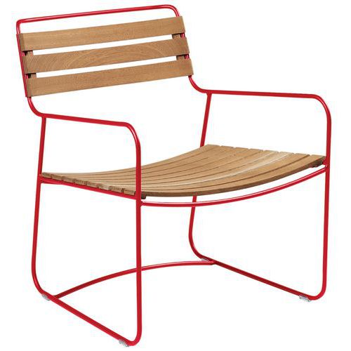 Fauteuil Bas Teck Surprising Coquelicot