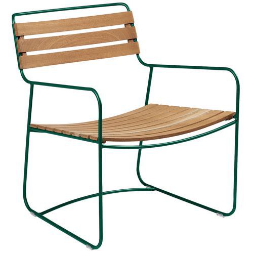 Fauteuil Bas Teck Surprising Vert Cèdre