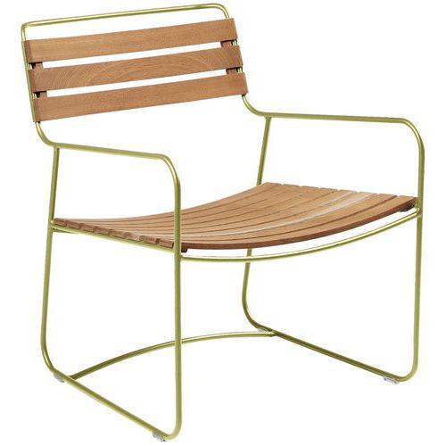 Fauteuil Bas Teck Surprising Vert Tilleul