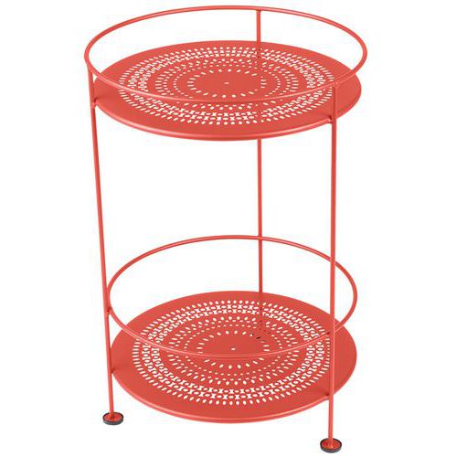 Guéridon Guinguette Double Plateau Perforé Capucine