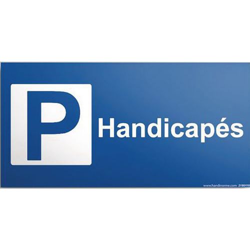Panneau parking + texte handicapé