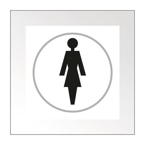 Panneaux Femme 150x150mm Relief Et Braille Blanc