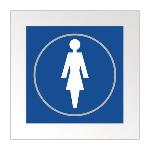 Panneaux Femme 150x150mm Relief Et Braille Bleu
