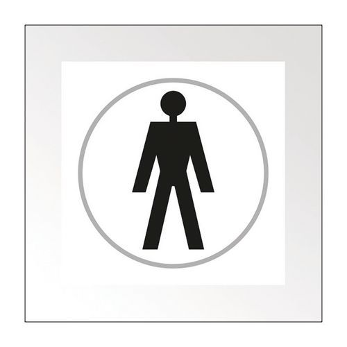 Panneaux Wc Homme 150x150mm Relief Et Braille Blanc