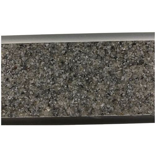 Nez de marche équerre minéral 150 cm gris aluminium antidérapant à visser
