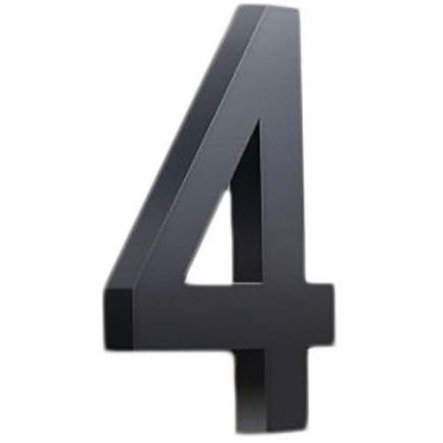 Chiffre adhésif pour plaque de porte - Numéro 4 Noir PVC 30mm - Accessibilité Handicapés