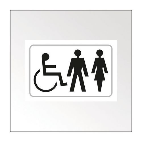 Panneau picto handicapé + homme + femme en relief et en braille Panneau picto handicapé + homme + femme en relief et en braille