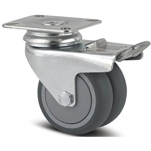 Roulette Pivotante Agila Twin Montage Plaque 2975uak050p40