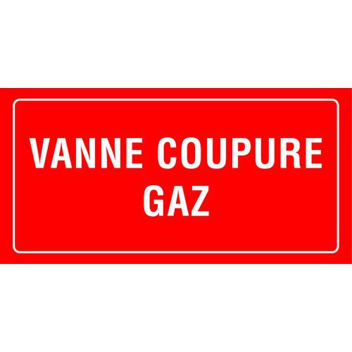 Plaque pictogramme Vanne coupure gaz - Acrylique Rigide 15x15cm - Signalétique Incendie Adhésive