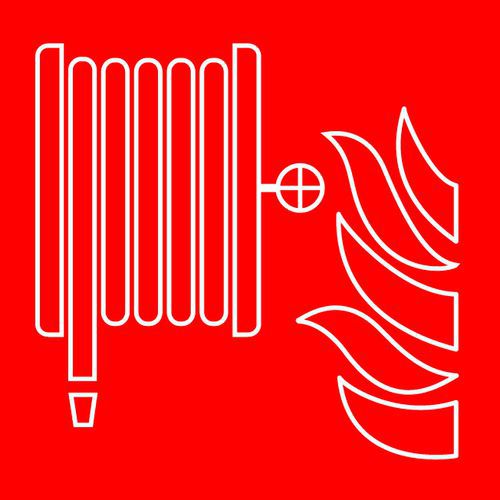 Plaque pictogramme Robinet Incendie Armé (RIA) - Acrylique Rigide Adhésif 15x15cm - Signalétique de Sécurité Incendie