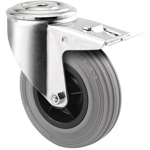 Roulette Pivotante Alpha Double Trou Boulon 3477pir125p30-13