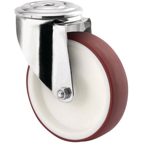 Roulette Pivotante Alpha Trou Fixation 8470uad100p30-13 Red