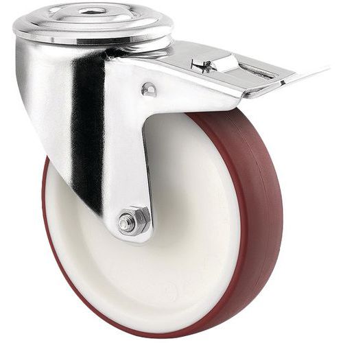 Roulette Pivotante Alpha Trou Fixation 8477uad125p30-13 Red