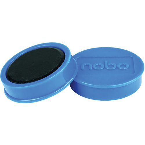 Nobo - Aimant Rond Magnétique - 38 mm Bleu - Lot de 4 - Idéal pour Bureau
