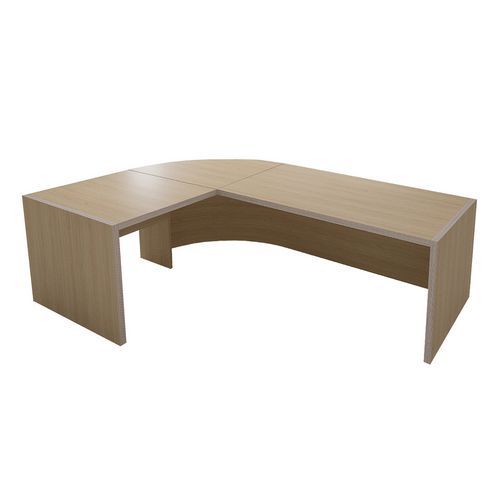 Banque Accueil Moyo Angle Arrondi Pmr À Gauche Chêne