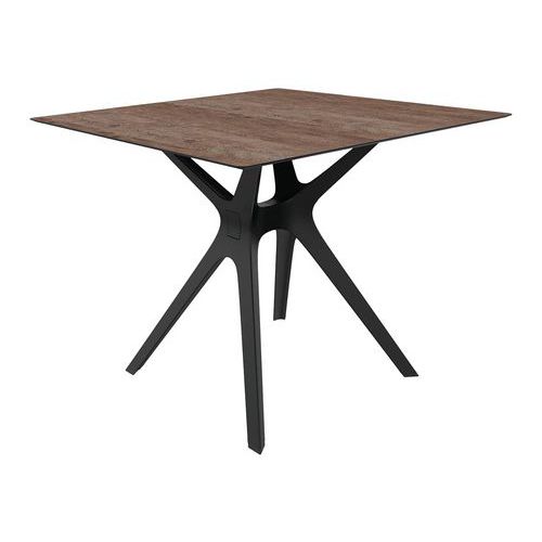 Table Vela S 90x90 Résine Phél/poly/alu Chê Frêne/noir