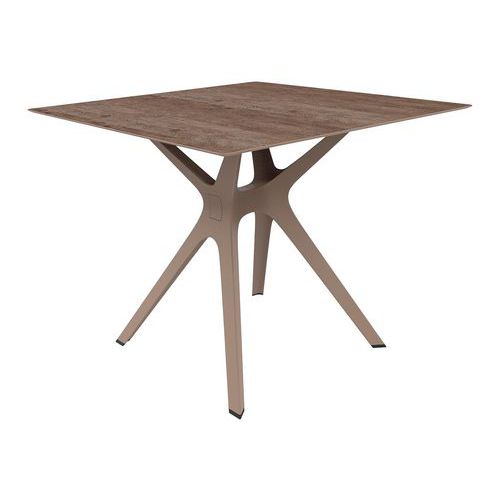 Table Vela S 90x90 Résine Phél/poly/alu Ch Frêne/sable