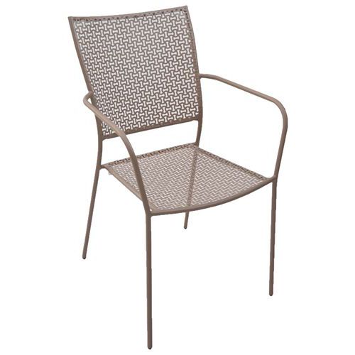 Garbar - Lot de 4 Fauteuils EGEO Acier Peint Beige - Polypropylène Empilable - Usage Collectivité