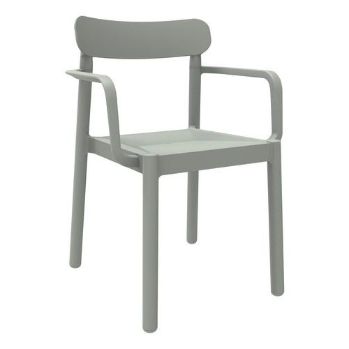 Lot de 4 - Fauteuils Elba Polypropylène - Gris Vert