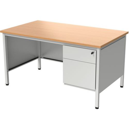 Bureau 1/2 Min L140 Chêne Avec Caisson 2t Confort 2