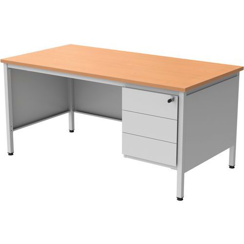 Bureau 1/2 Min L160 Chêne Avec Caisson 3t Confort 2