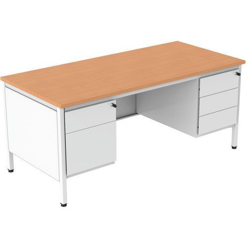 Bureau Min L180 Chêne Avec Caisson 2t Et 3t Confort 2