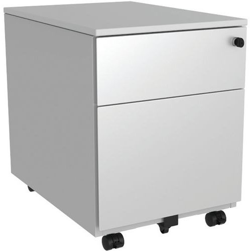 Robberechts - Caisson mobile Combi-Classic 2 tiroirs Gris clair Aluminium - Mobile et Éco-responsable - 54.7x42x80 cm