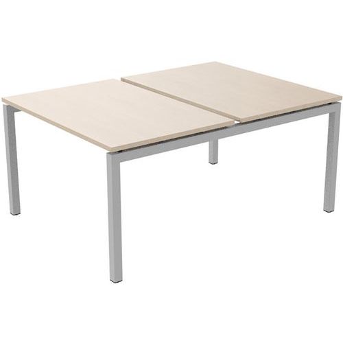 Robberechts - Bureau droit Bench 2 places 120 cm - Érable, Chêne, Blanc - Éco-responsable